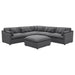 6 Piece Upholstered Modular Sectional Sofa With Reversible Cushions And Ottoman - Charcoal Furniture Max