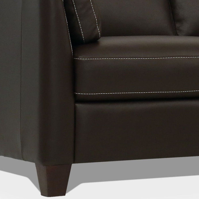 Sofa 81" - Chocolate Leather And Black