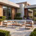 Outdoor Sofa Set Of 3 With Weather Resistant Cushions (Coffee Table Not Included) - Oak Home Essentials
