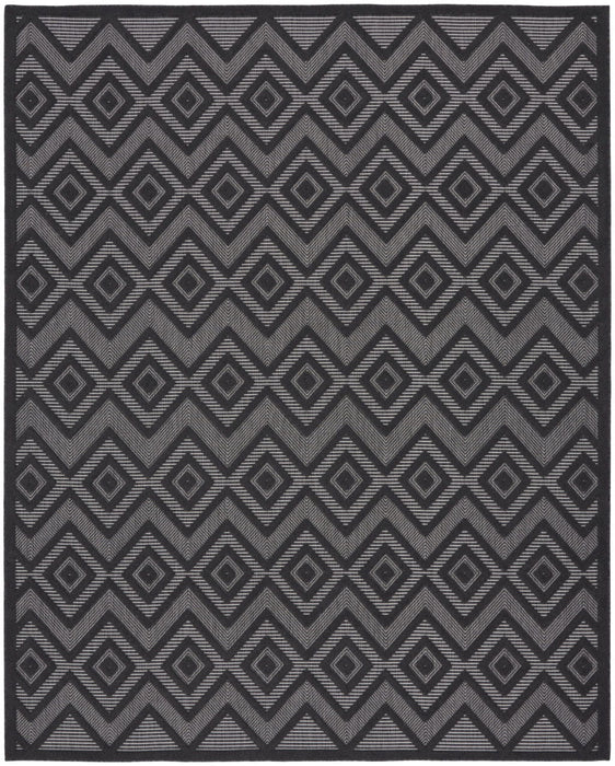 8' X 10' Geometric Flatweave Area Rug - Black