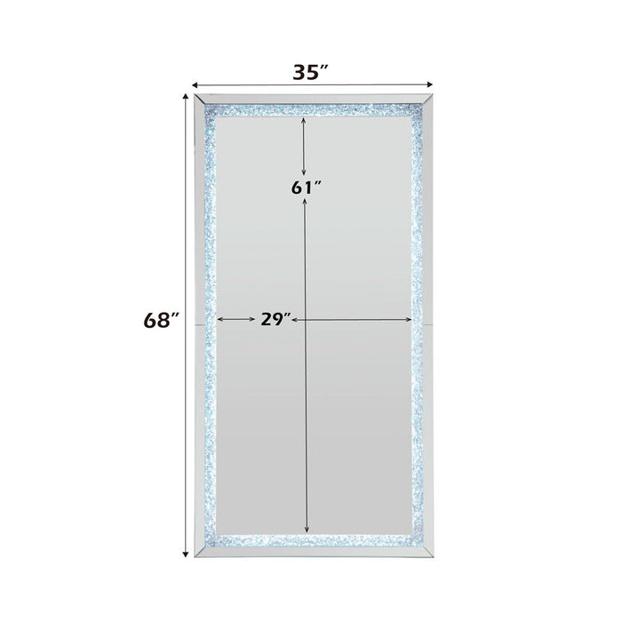 Noralie - Floor Mirror - Faux Diamonds & Mirrored ACME