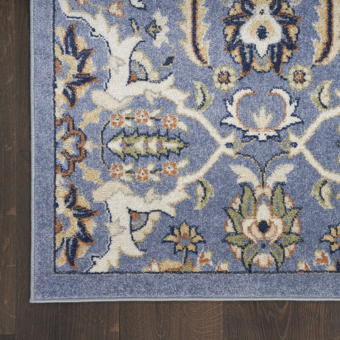 9' x 12' Floral Power Loom Area Rug - Green And Ivory