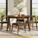 5 Piece Dining Set With 1 Table And 4 Upholstered Chairs - Brown / Walnut Noble House