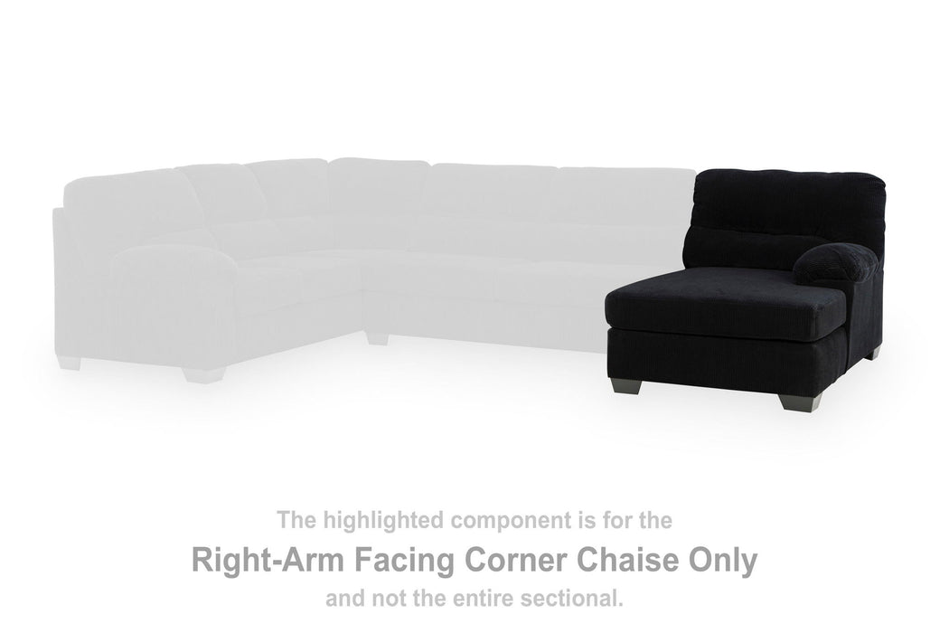 SimpleJoy - RAF Corner Chaise - Onyx Signature Design by Ashley®