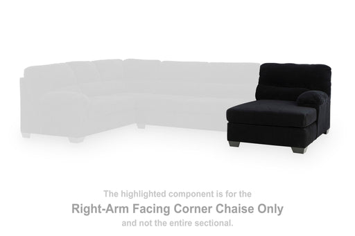 SimpleJoy - RAF Corner Chaise - Onyx Signature Design by Ashley®
