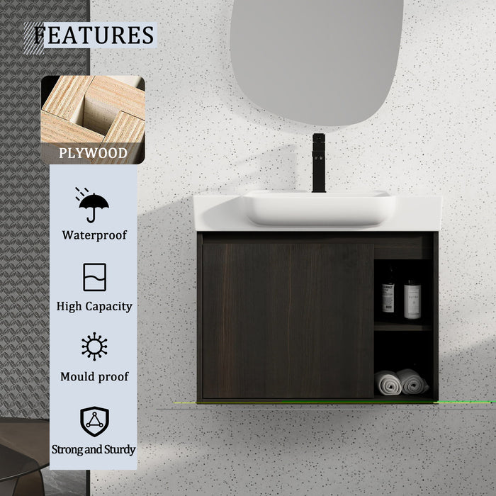 Wall Mounted Bathroom Vanity With Sink, Soft Close Door Home Essentials