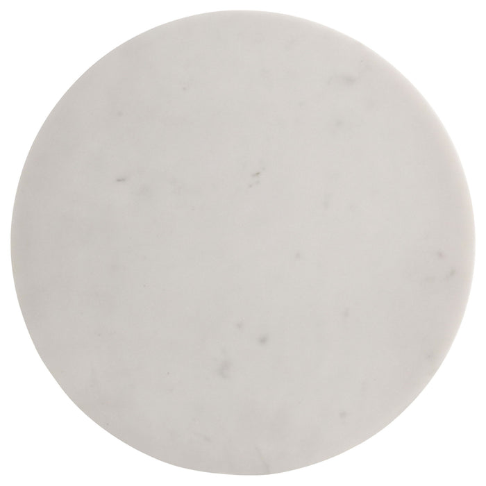 Selena - Round Side Table - White / Gray