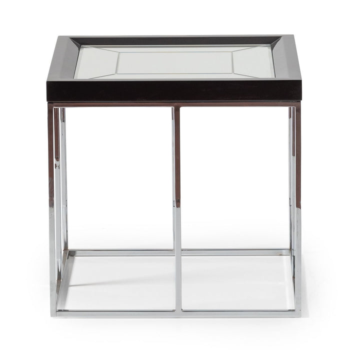 Carmela - End Table - Glossy Charcoal Sand