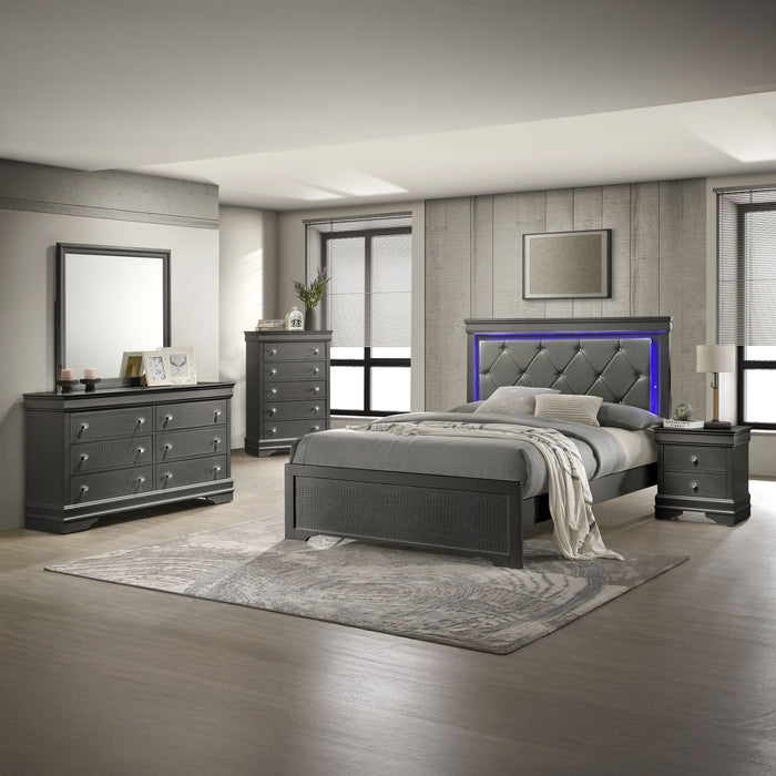 Blaze - Modern Bedroom Set With LED Headboard Matrix Furniture Group
