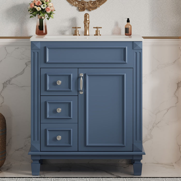 Bathroom Vanity With Sink, Compact Cabinet & 2 Drawers And Adjustable Shelf Hearth and Haven