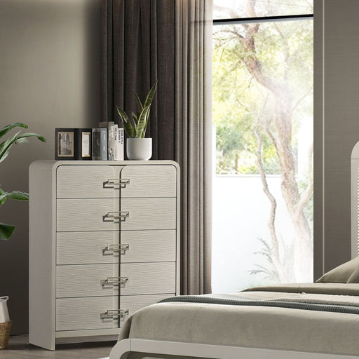Aria - 5 Drawer Chest - Beige Home Essentials