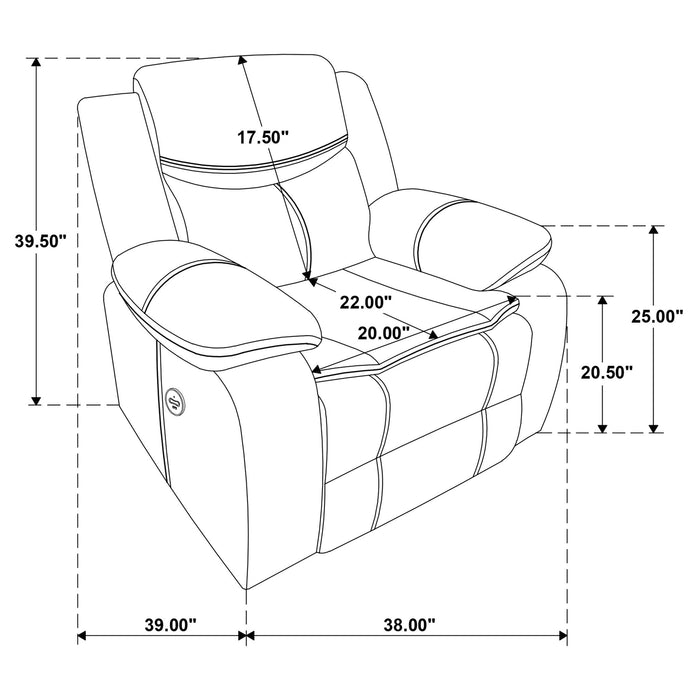 Salerno - Power Recliner Chair With USB Charging Furniture Max