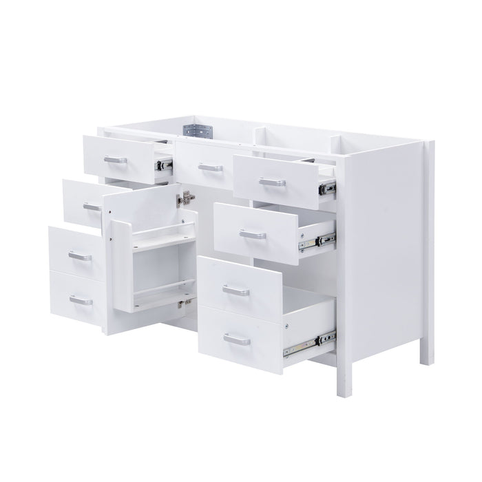 46.5" Modern Bathroom Vanity Cabinet Only, Soft Close Door & 6 Drawers - White Noble House