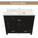 Bathroom Vanity Set, Cabinet With Doors & Drawers, Single Faucet Hole - Black Home Essentials