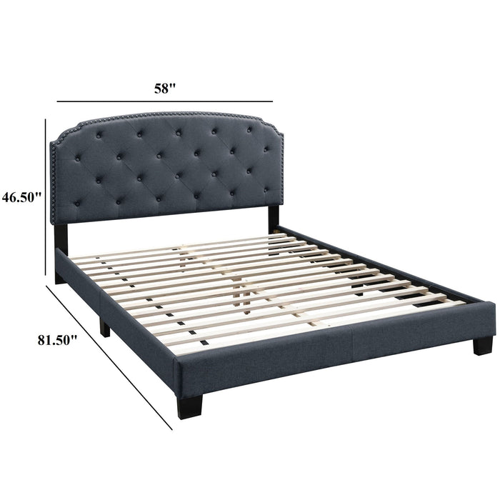 Button Tufted Bed With Nailhead Trim Home Essentials