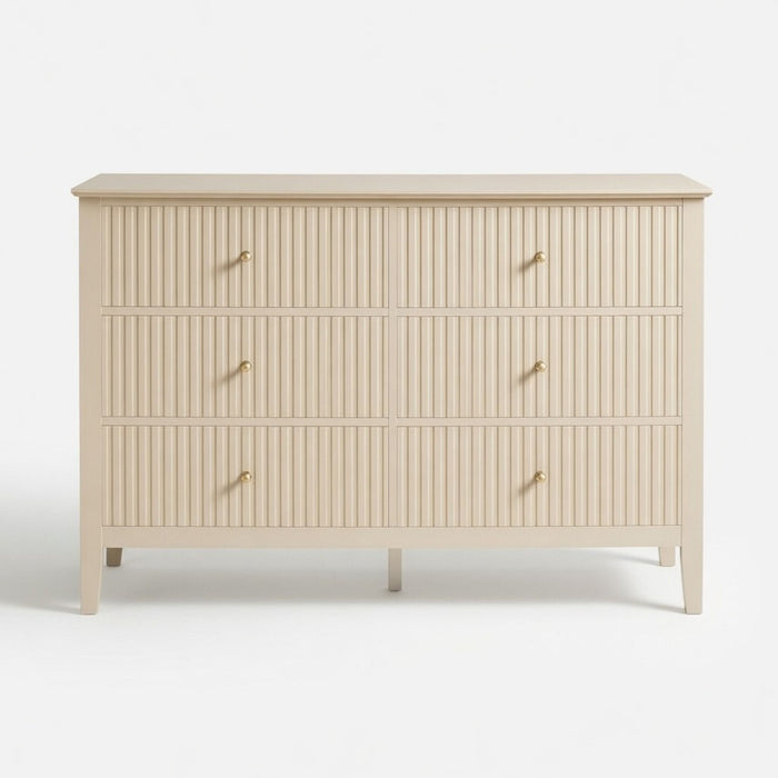 Modern 6 Drawer Fluted Dresser Home Essentials