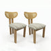 Striped Upholstered Rattan Back Dining Chairs (Set of 2) Home Essentials