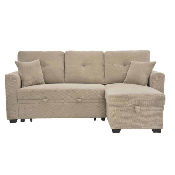 Sleeper Sectional With Pull Out Bed, Reversible Chaise Home Essentials