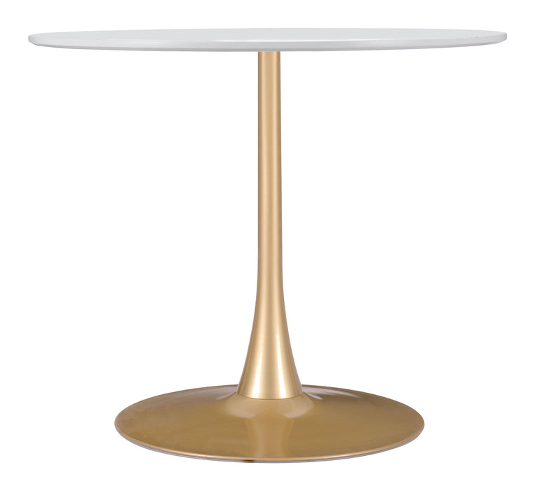 Opus - Dining Table - White / Gold Zuo Modern