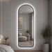 65" X 24" Arched LED Full Length Mirror With Frame, 3 Color Temperatures & Stepless Dimming - Black Daily Nest