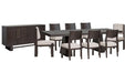 Tauren - 10 Piece Extendable Double Pedestal Dining Table Set Magnussen Furniture