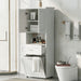Tall Bathroom Cabinet With Tilt-Out Laundry Basket And Upper Storage Hearth and Haven
