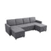 Extra Wide U - Shape Convertible Sleeper Sofa Bed With Dual Storage Ottoman Home Essentials