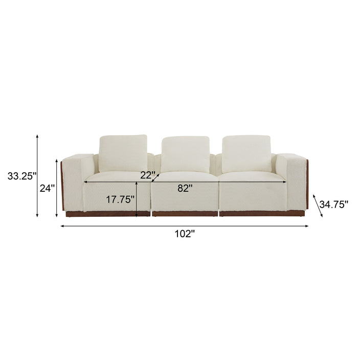 Chita - Sectional Sofa 3 Seater With Light Strip - Beige Noble House