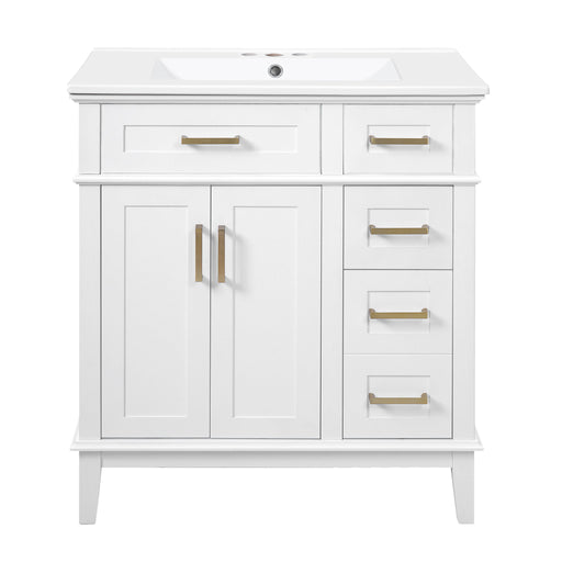 Modern Bathroom Vanity With Sink, Storage Cabinet, Soft Close Doors, Deep & Standard Drawers Hearth and Haven
