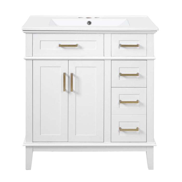 Modern Bathroom Vanity With Sink, Storage Cabinet, Soft Close Doors, Deep & Standard Drawers Hearth and Haven
