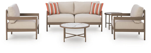 Bluff Trail - Loveseat, Lounge Chairs, Tables Set (Set of 5) - Beige Signature Design by Ashley®