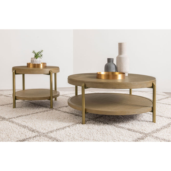 Benson - Round Coffee And End Table Set Furniture Max