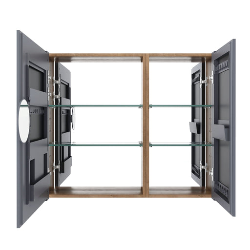 33.56" Wall Mounted Bathroom Cabinet With Adjustable Shelves - Imitative Oak Home Essentials