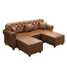 Upholstered Sofa With Nailhead Trim, Rolled Armrests With Ottoman Home Essentials