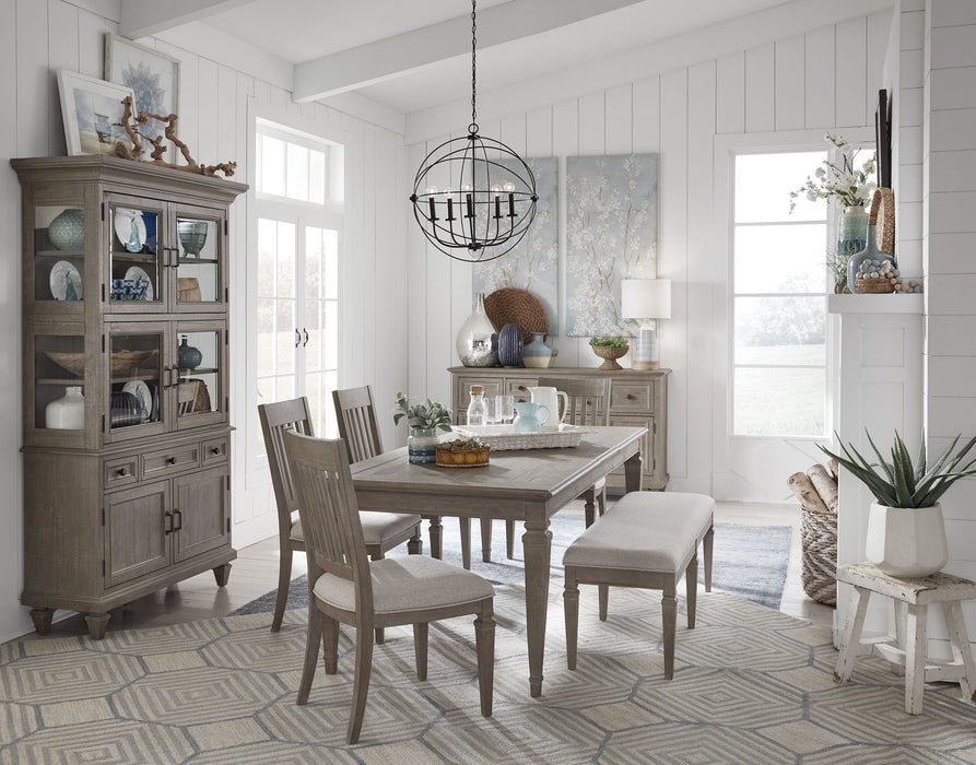 Lancaster - Bench With Upholstered Seat - Dovetail Gray Magnussen Furniture