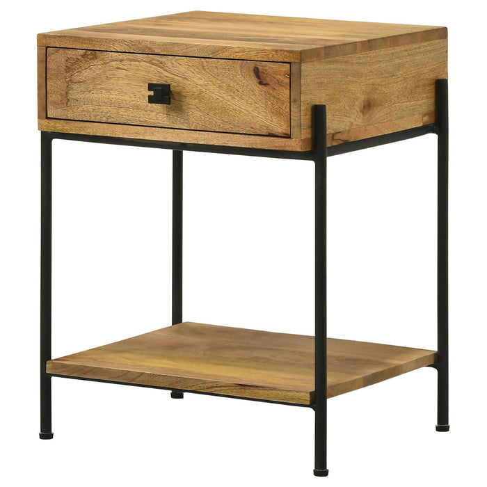 1 Drawer Accent Table With Bottom Shelf - Brown Furniture Max