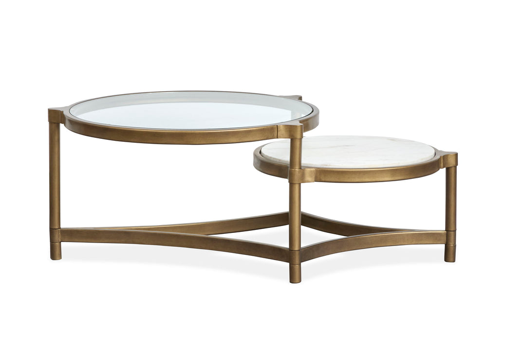 Cassidy - Shaped Cocktail Table - Aged Brass And Volakas Classic Magnussen Furniture