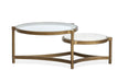 Cassidy - Shaped Cocktail Table - Aged Brass And Volakas Classic Magnussen Furniture