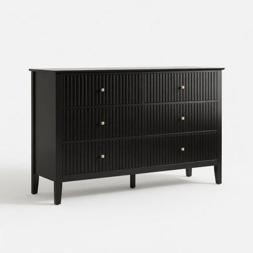 Modern 6 Drawer Fluted Dresser Home Essentials