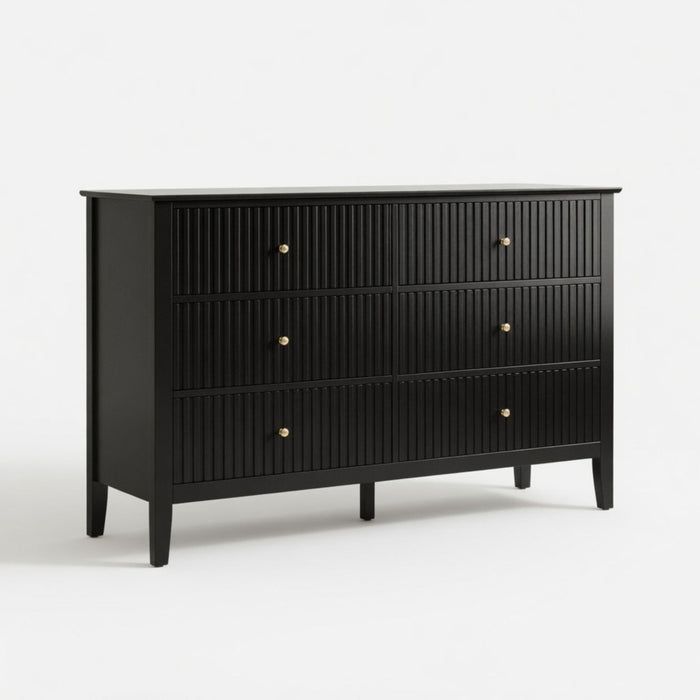 Modern 6 Drawer Fluted Dresser Home Essentials