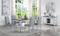 Lanton - Dining Table - Natural Marble & Antique White ACME