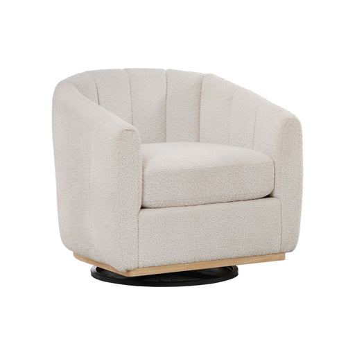 360 Degrees Swivel Upholstered Barrel Armchair For Living Room - Ivory Home Essentials