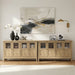 Buffet Cabinet With 4 Doors, Adjustable Shelves Handles - Natural Home Essentials