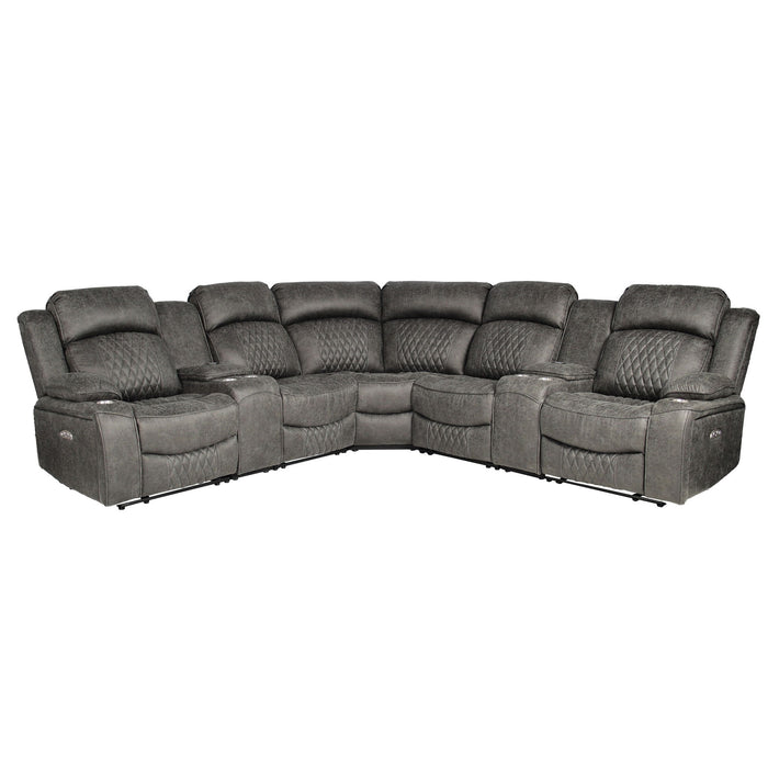 Power Motion Reclining Sectional Set With Console Home Essentials