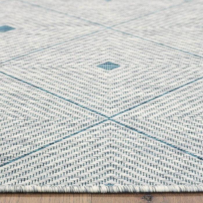 5' X 8' Outdoor / Indoor Area Rug - Blue / Gray