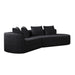 Upholstered Oversized Sectional Sofa, 4 Seater Extra Deep & Wide Curved Cloud Couch With 4 Throw Pillows For Living Room - Black Home Essentials