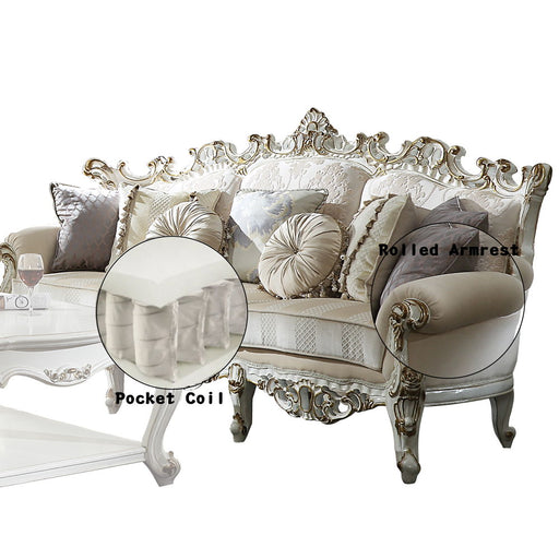Picardy II - Sofa With 7 Pillows - Fabric & Antique Pearl ACME