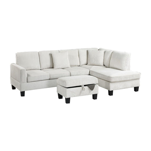Sectional Sofa With Storage Ottoman And Pillows Home Essentials