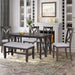 6 Piece Family Dining Room Set, Space Saving Foldable Table And 4 Chairs With Bench Hearth and Haven