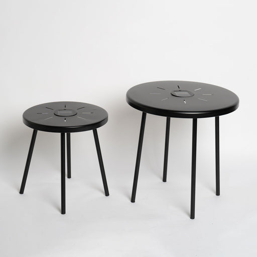 Solar Powered Side Table With LED Light, Outdoor / Indoor - Black Home Essentials